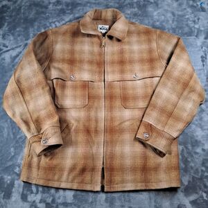 Vintage 1960 Woolrich Makinaw Unlined Jacket Gold Yellow Brown Mens 42 XL